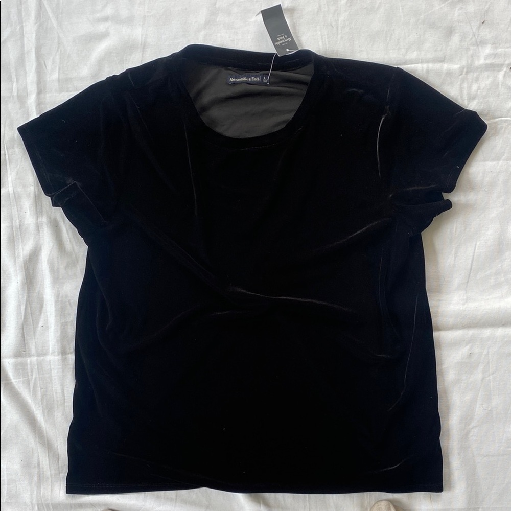 Abercrombie & Fitch Black Velvet Short Sleeve Tee